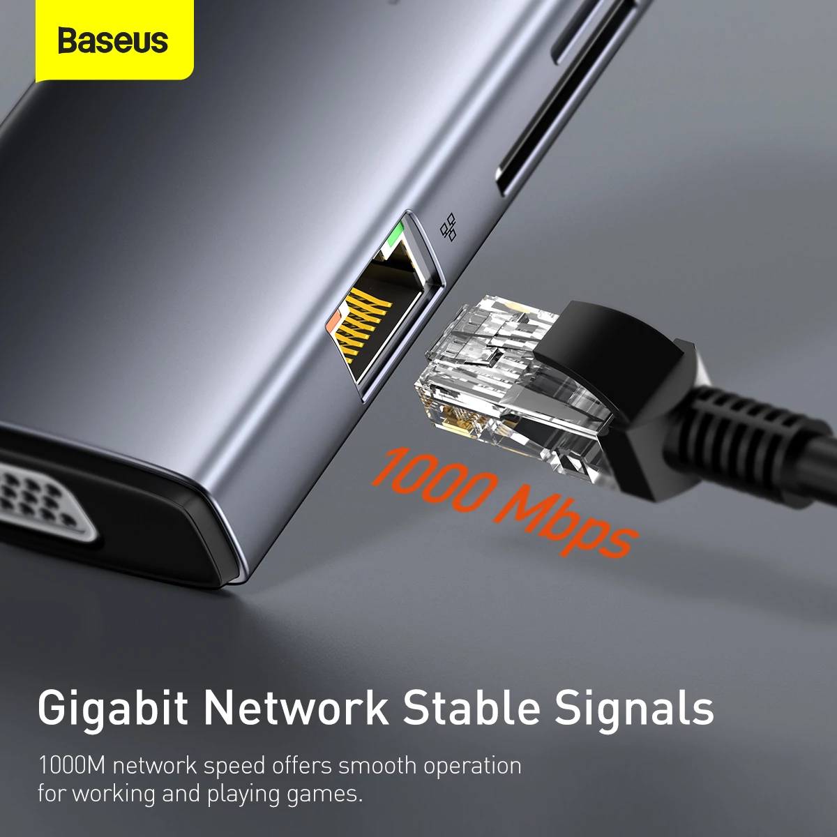 Kép 14/16 - Baseus HUB Metal Gleam Series 11-in-1 Multifunkciós (Type-C to 3xUSB3.2/PD 100W/3,5 mm Jack/VGA Full