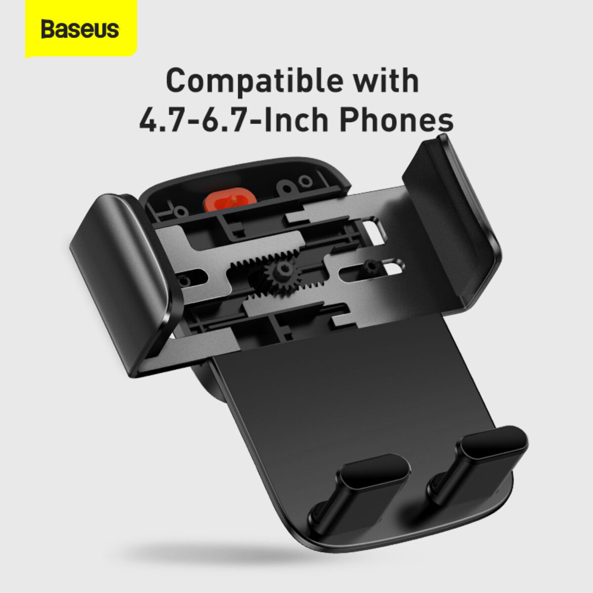 Kép 15/16 - Baseus autós telefon tartó, Easy Control PRO Clamp Holder (szellőzőrácsra és műszerfalra szerelhető), 4.7 - 6.7 inchig, fekete (SUYK010001)