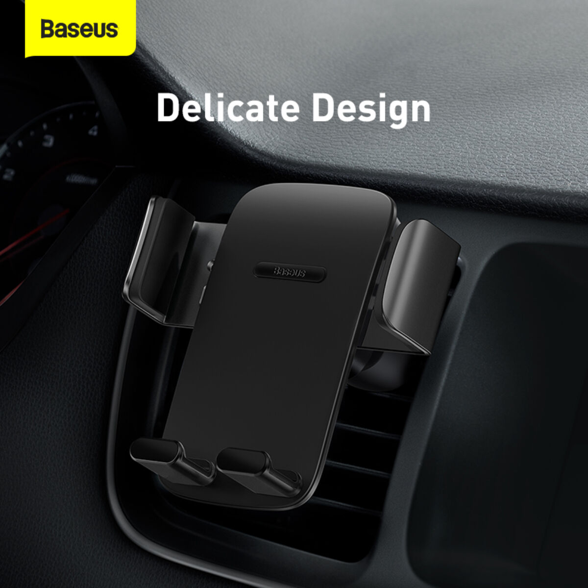 Kép 15/15 - Baseus autós telefon tartó, Easy Control PRO Clamp Holder (szellőzőrácsra szerelhető), 4.7 - 6.7 inchig, fekete (SUYK010101)