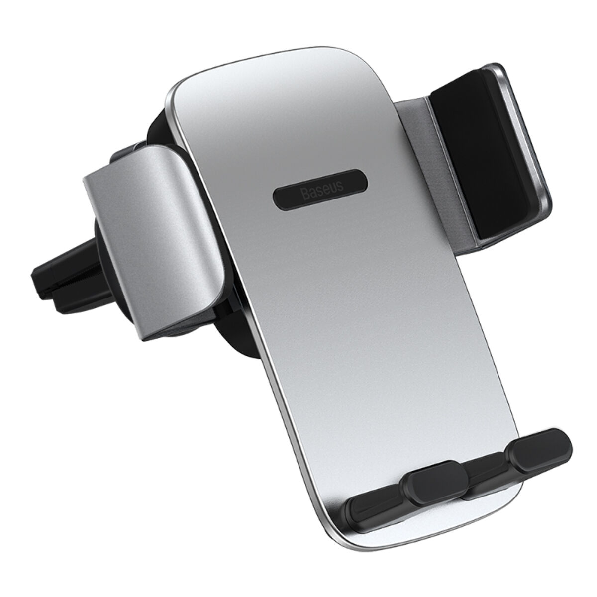 Kép 9/15 - Baseus autós telefon tartó, Easy Control PRO Clamp Holder (szellőzőrácsra szerelhető), 4.7 - 6.7 inchig, ezüst (SUYK010112)