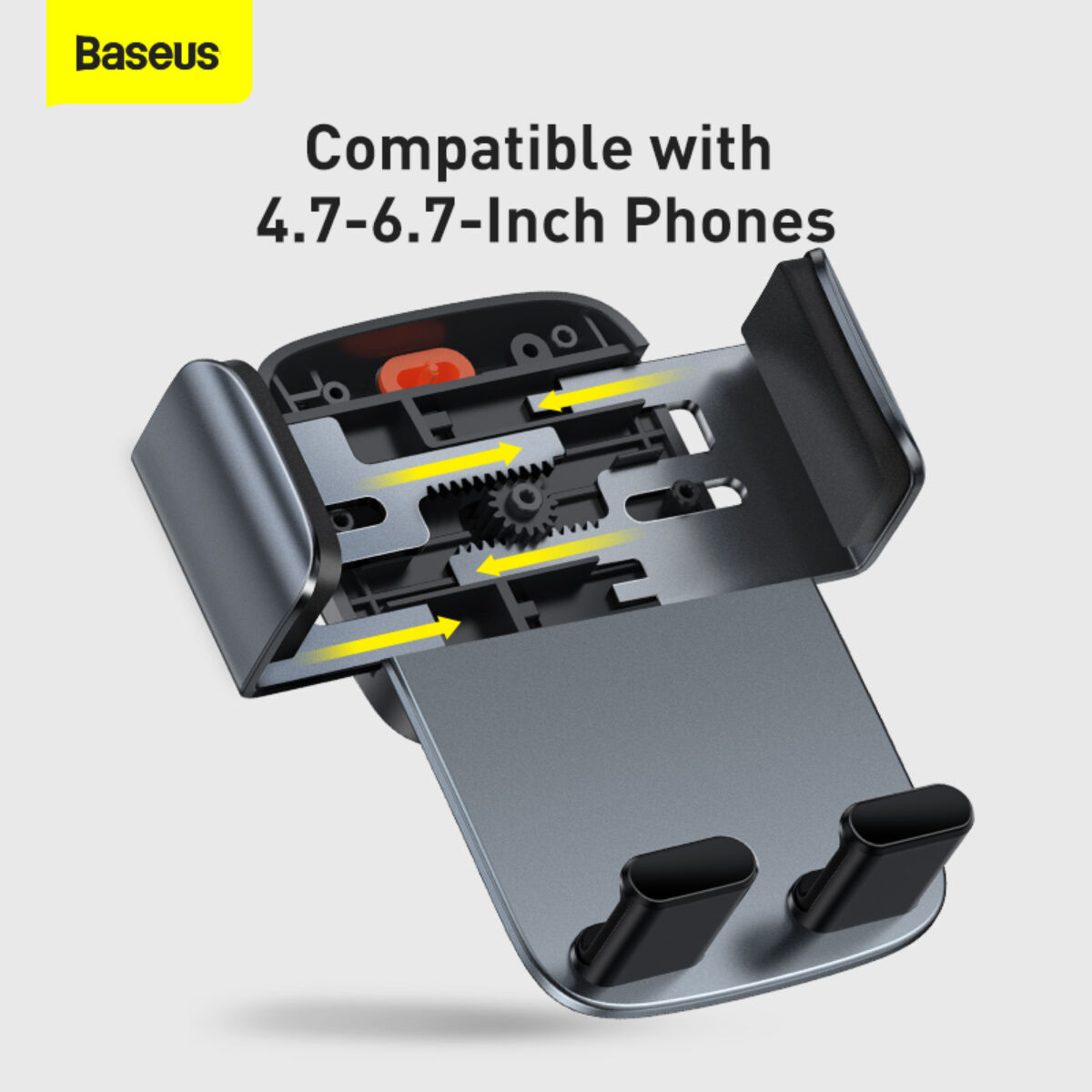Kép 14/15 - Baseus autós telefon tartó, Easy Control PRO Clamp Holder (szellőzőrácsra szerelhető), 4.7 - 6.7 inchig, fekete (SUYK010114)