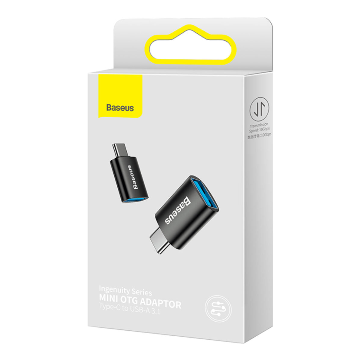 Kép 1/15 - Baseus átalakító, Ingenuity Series Mini OTG adapter, USB-A 3.1 [anya] - Type-C [apa], fekete (ZJJQ000001)