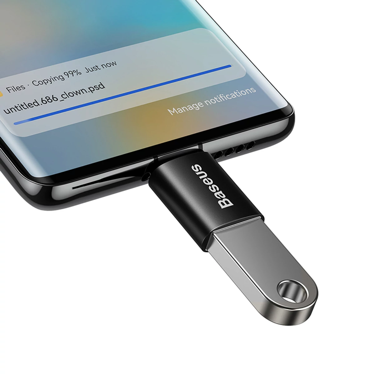 Kép 6/15 - Baseus átalakító, Ingenuity Series Mini OTG adapter, USB-A 3.1 [anya] - Type-C [apa], fekete