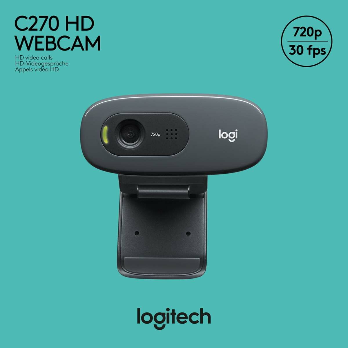 Kép 1/6 - Logitech webkamera C270 720p HD fekete EU (960-001063)