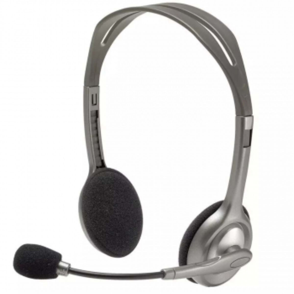 Kép 5/5 - Logitech Headset H110 vezetékes, mikrofonos sztereó fejhallgató duál jack csatlakozóval szürke EU (981-000472)