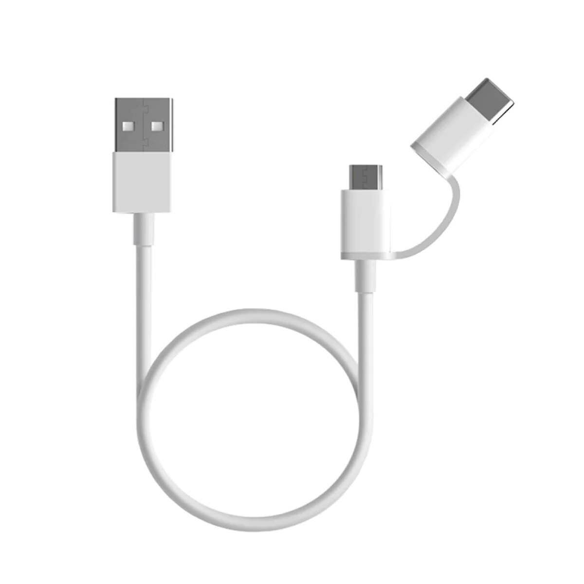 Kép 3/3 - Xiaomi Mi USB kábel 2-in-1 (Micro USB és Type C) 1m fehér EU SJV4082TY 