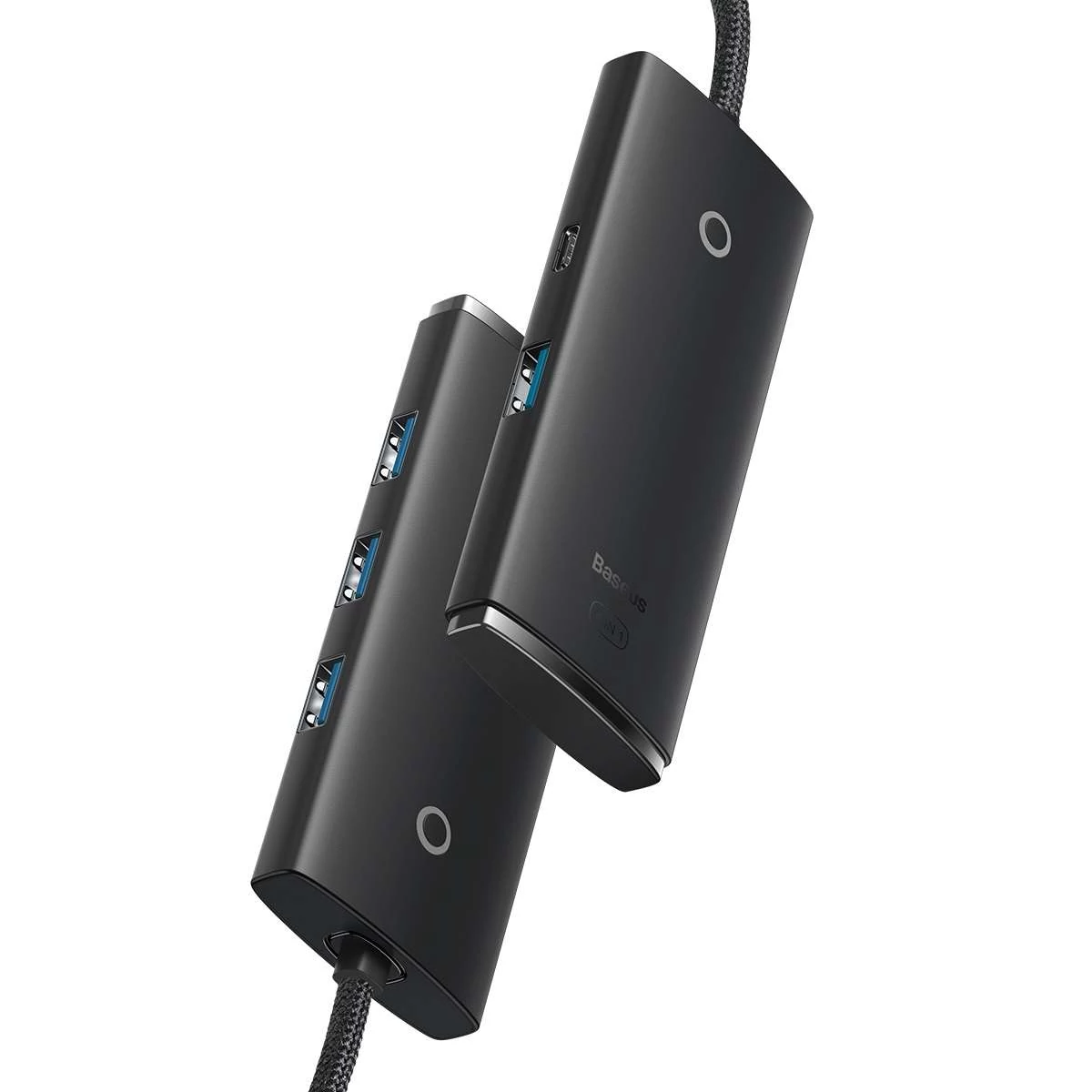 Kép 6/16 - Baseus HUB Lite series 4-in-1 (USB-C bemenetről 4xUSB 3.0 + 1x Type-C 15W) 1m kábellel, fekete (WKQX030401)