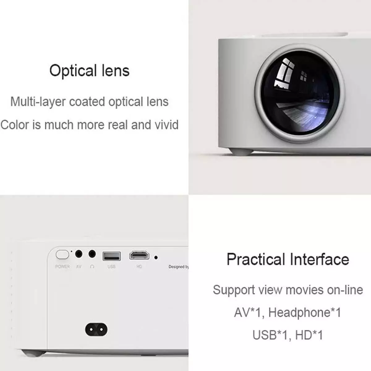 Kép 4/5 - Wanbo Projektor X1 Pro 1080p, Android rendszerrel, fehér EU