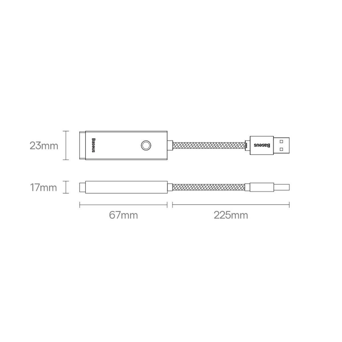 Kép 13/18 - Baseus hálózati adapter, Lite Series, USB Type-C - RJ-45, 1Gbps-ig, fekete (WKQX000301)