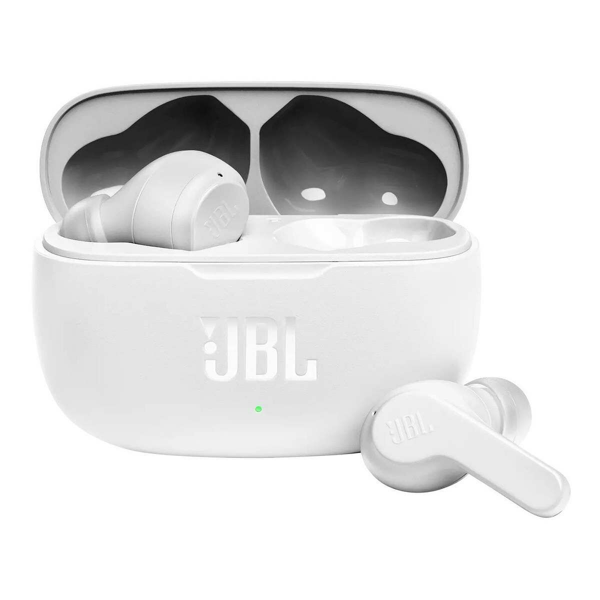 Kép 1/4 - JBL Wave 200 TWS Bluetooth vezeték nélküli fülhallgató, mély basszus, IPX2, érintésvezérlés, fehér EU