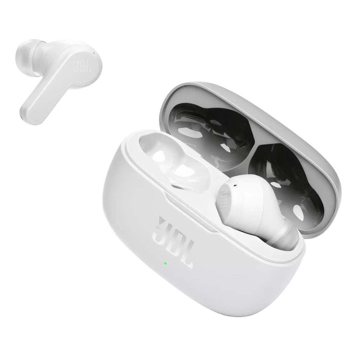 Kép 3/4 - JBL Wave 200 TWS Bluetooth vezeték nélküli fülhallgató, mély basszus, IPX2, érintésvezérlés, fehér EU