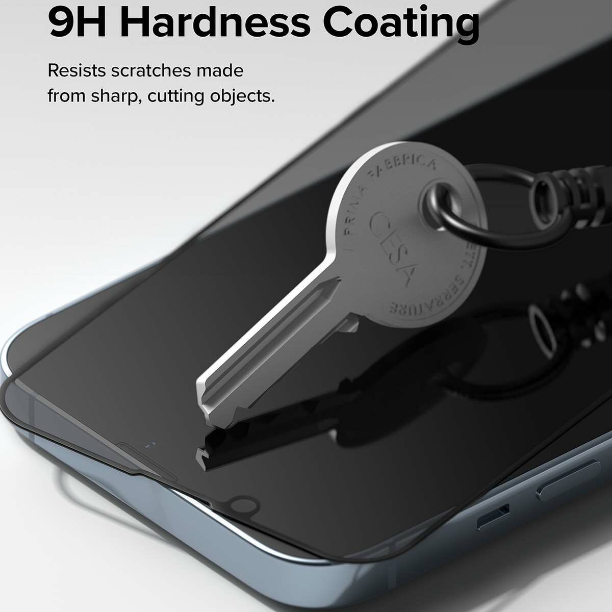 Kép 6/14 - Ringke iPhone 14 Plus/13 Pro Max kijelzővédő, edzett üveg, betekintés elleni védelem, felhelyező sablonnal, Fekete