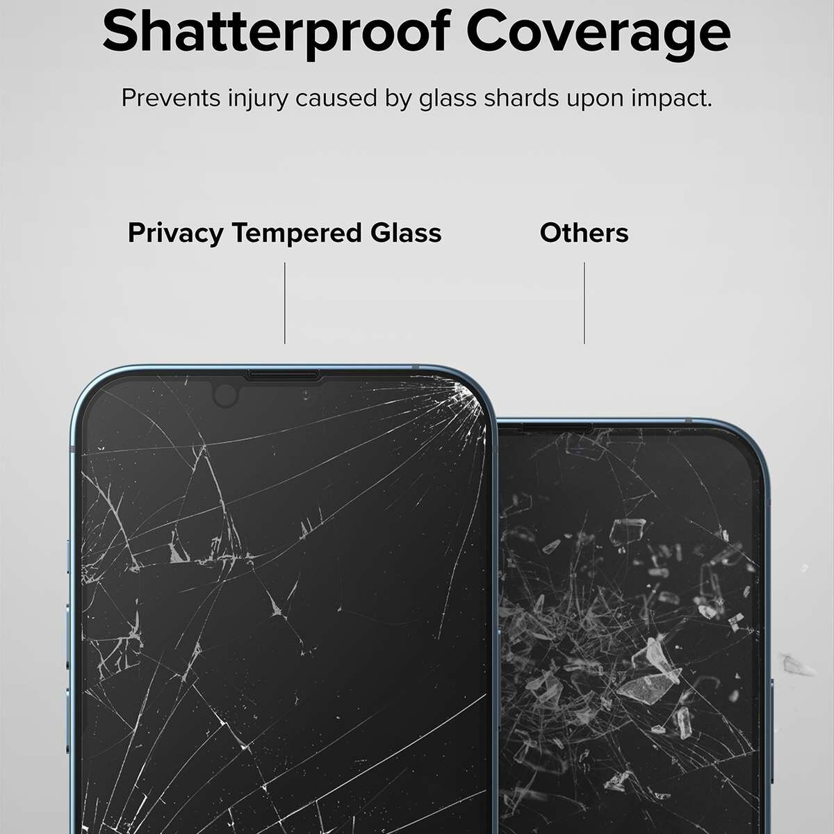 Kép 14/14 - Ringke iPhone 14 Plus/13 Pro Max kijelzővédő, edzett üveg, betekintés elleni védelem, felhelyező sablonnal, Fekete