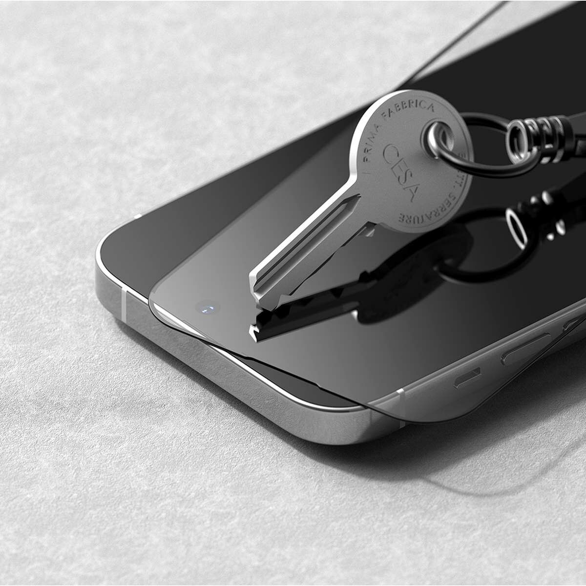 Kép 5/5 - Ringke iPhone 14 Pro kijelzővédő, edzett üveg, betekintéselleni  védelem, felhelyező sablonnal, Fekete