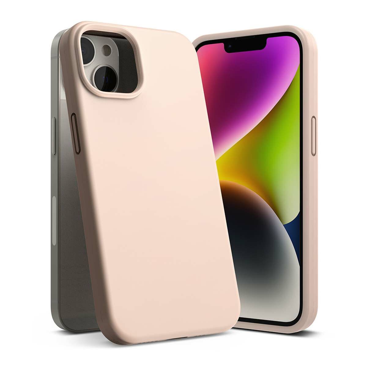 Kép 2/3 - Ringke iPhone 14 Plus tok, Silicone, Pink Sand