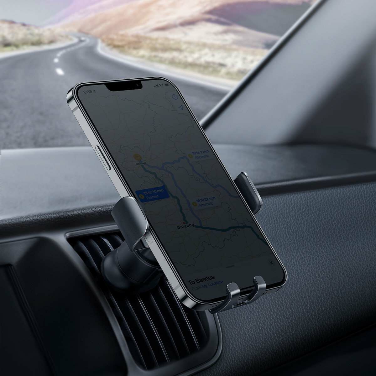 Kép 7/15 - Baseus autós telefon tartó, Metal Age II Gravity, függőleges és vízszintes szellőzőrácsra, fekete (SUJS000001)