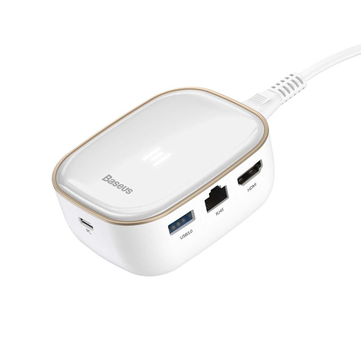 Kép 4/20 - Baseus HUB, aljzatelosztó MacBook-hoz (Type-C bemenetről 4x USB 3.0 / USB Type-C PD adapter MacBook-hoz / Laptop 60W) szürke (CAHUB-EZ0G)