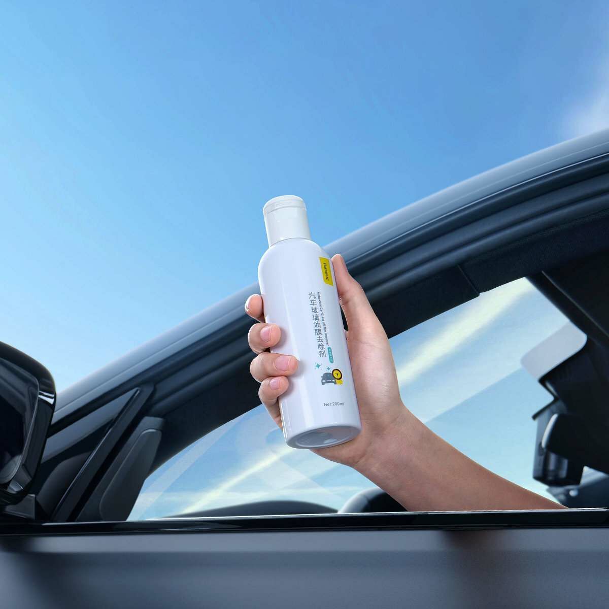 Kép 6/23 - Baseus autós kiegészítő, Auto-care ablak tisztító folyadék, zsíros foltok eltávolítására, 200ml, fehér (CRYH020002)