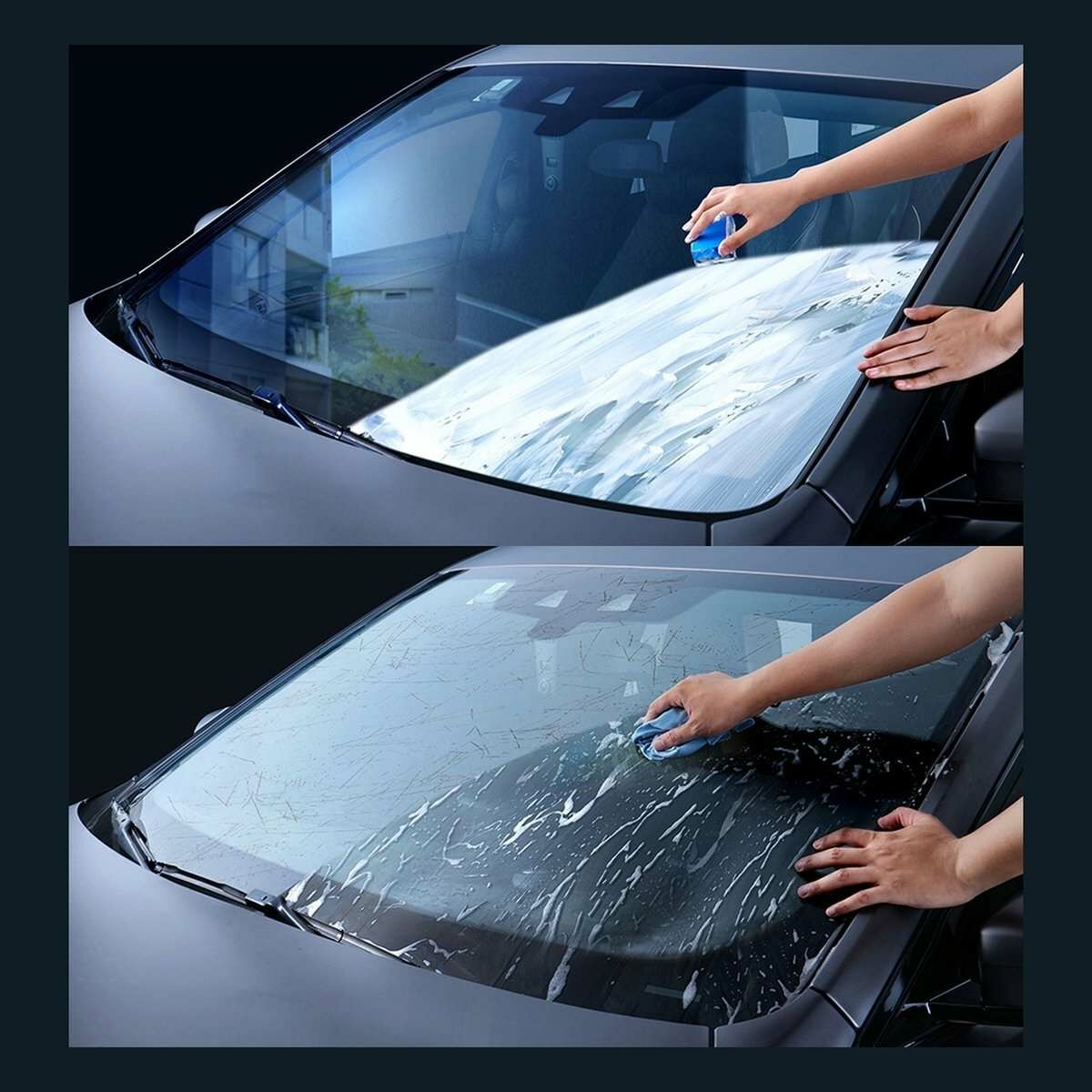 Kép 9/23 - Baseus autós kiegészítő, Auto-care ablak tisztító folyadék, zsíros foltok eltávolítására, 200ml, fehér (CRYH020002)