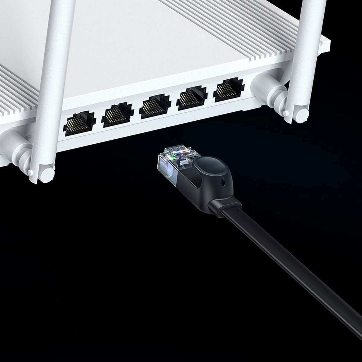 Kép 11/20 - Baseus hálózati kábel High Speed Six types of RJ45 (CAT6) Gigabit, lapos kábel 1.5m, fekete (WKJS000001)