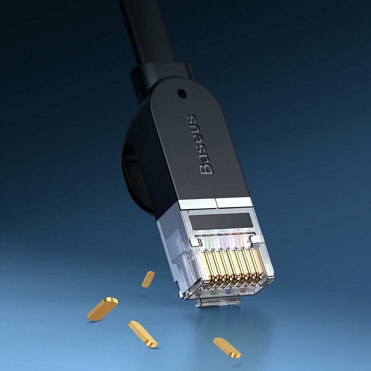 Kép 13/20 - Baseus hálózati kábel High Speed Six types of RJ45 (CAT6) Gigabit, lapos kábel 1.5m, fekete (WKJS000001)
