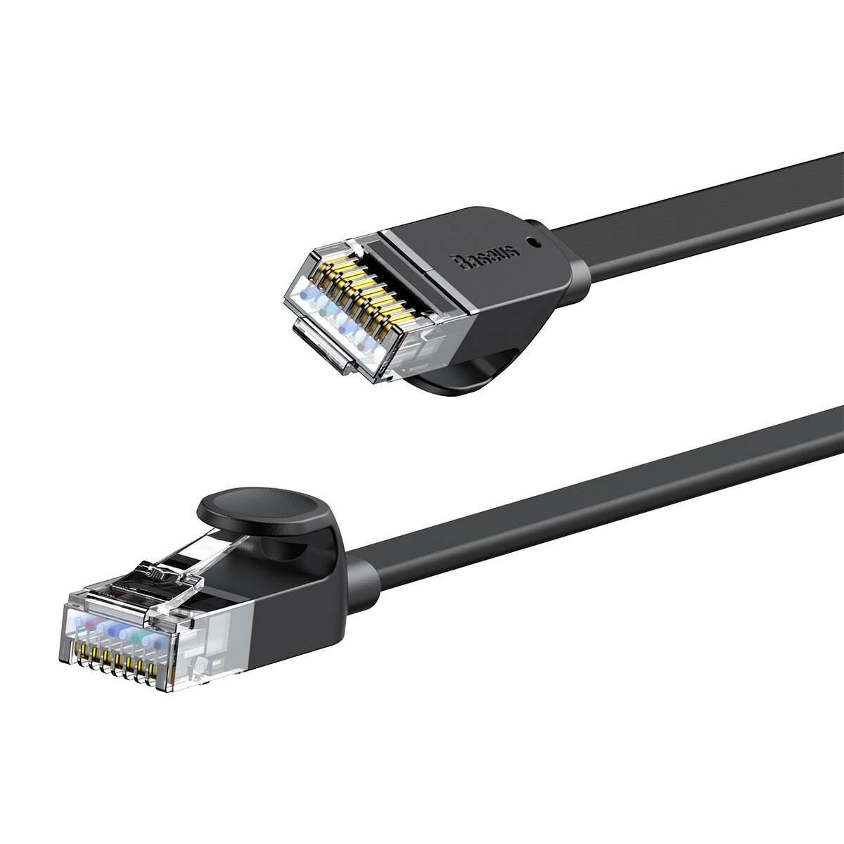 Kép 4/20 - Baseus hálózati kábel High Speed Six types of RJ45 (CAT6) Gigabit, lapos kábel 2m, fekete (WKJS000101)