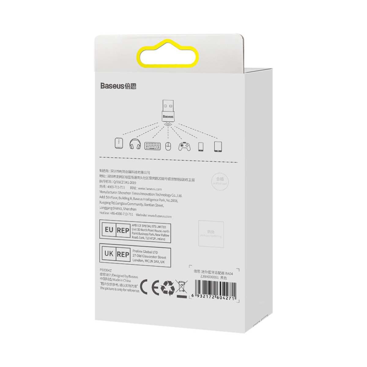 Kép 2/20 - Baseus HUB BA04 mini Bluetooth 5.0 adapter USB számítógépes vevőegység és transmitter, fekete (ZJBA000001)