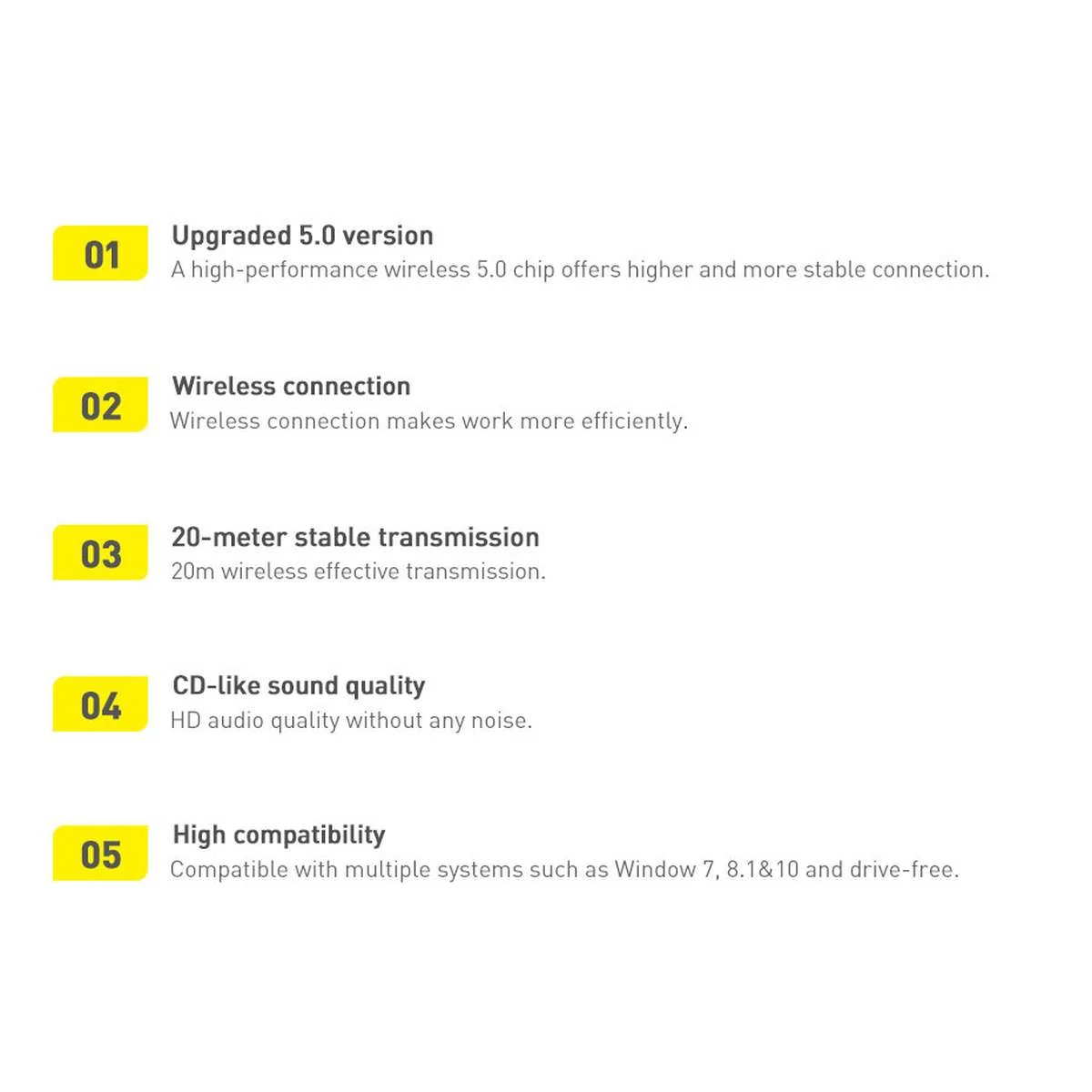 Kép 17/20 - Baseus BA04 mini Bluetooth adapter, USB vevőegység és transmitter, fekete