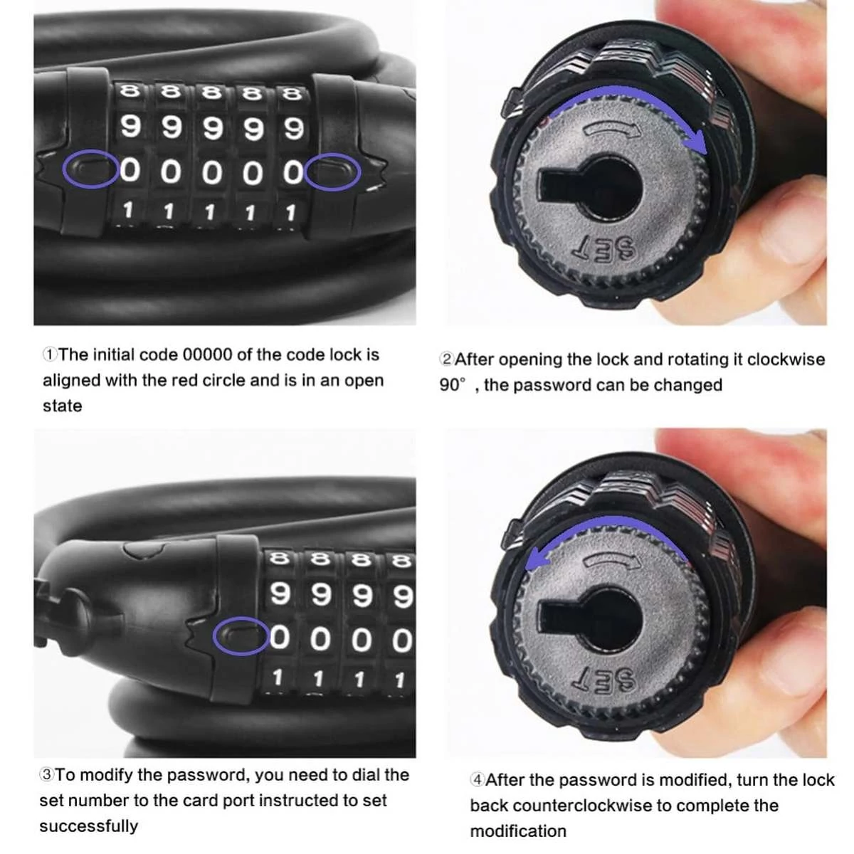 Kép 6/10 - Xiaomi Mi Electric Scooter Lock, elektromos roller zár számkóddal, fekete EU