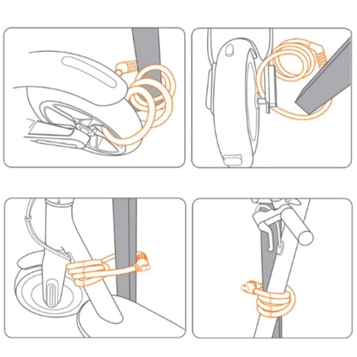 Kép 10/10 - Xiaomi Mi Electric Scooter Lock, elektromos roller zár számkóddal, fekete EU