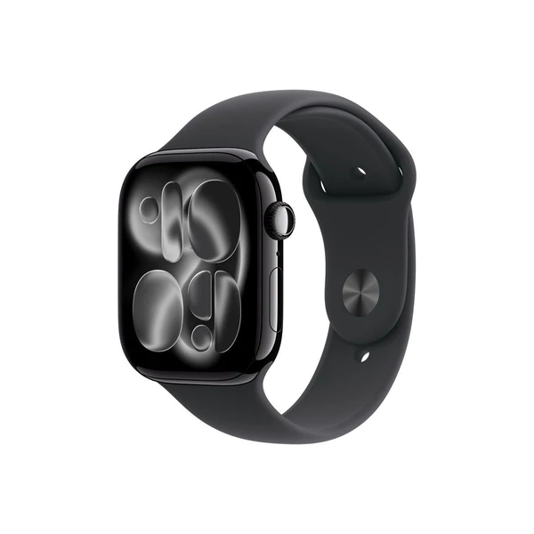 Apple Watch Series 11 (2025) GPS 46mm kozmoszfekete alumíniumtok, fekete sportszíj (S/M) EU MEUW4