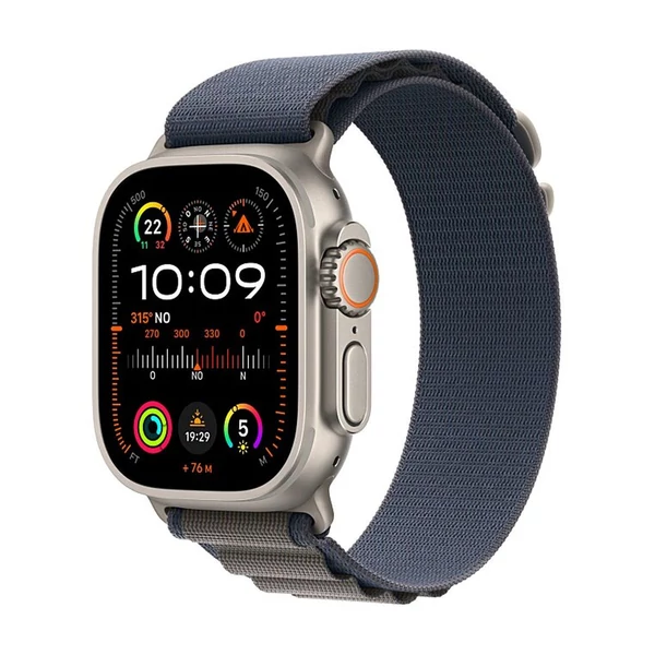 Apple Watch Ultra 2 GPS + Cellular 49mm titántok, indigo kék alpesi pánt EU MREP3