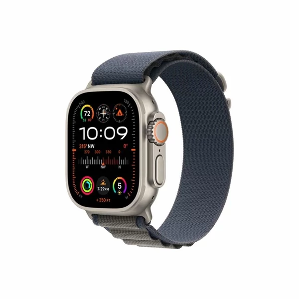 Apple Watch Ultra 2 LTE 49mm titántok, kék Alpesi pánt L EU MREQ3