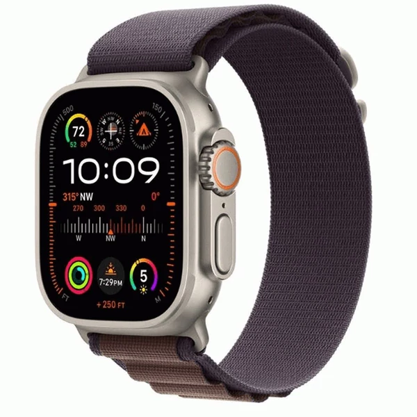 Apple Watch Ultra 2 LTE 49mm titántok, indigo Alpesi pánt M EU MRET3