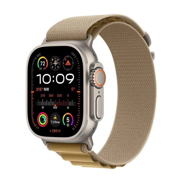 Apple Watch Ultra 2 GPS + Cellular 49mm titántok olivazöld alpesi pánttal (S) EU MREX3