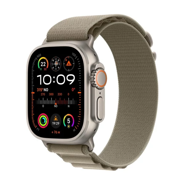 Apple Watch Ultra 2 GPS + Cellular 49mm titántok, zöld alpesi pánt (L), EU MRF03