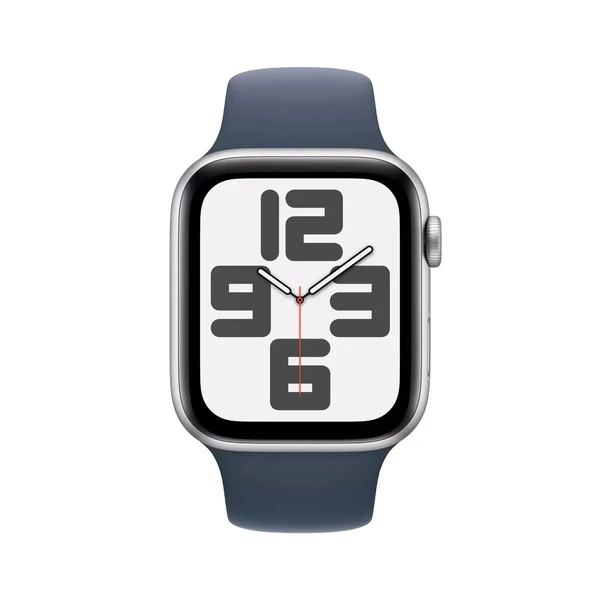 Apple Watch SE GPS + Cellular 44mm ezüst alumínium tok, viharkék sportszíj M/L EU EUMRHJ3