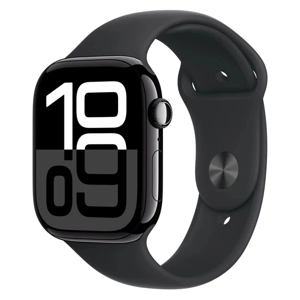 Apple Watch Series 10 GPS 42mm fekete alumínium tok, fekete sport szíj S/M EU MWWE3