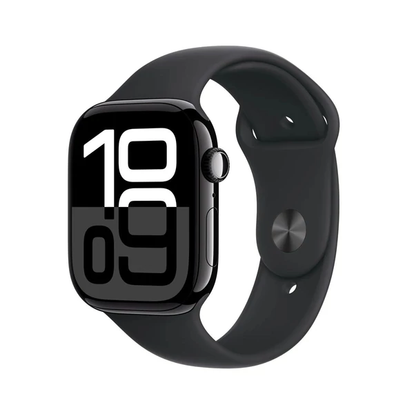 Apple Watch Series 10 GPS 42mm fekete alumíniumtok, fekete sportszíj M/L MWWF3