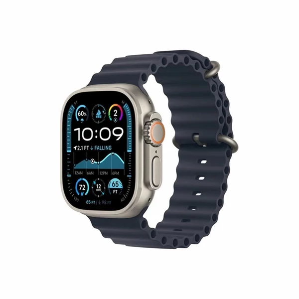 Apple Watch Ultra 2 LTE 49mm titántok, tengerészkék óceán szíj EU MX4D3