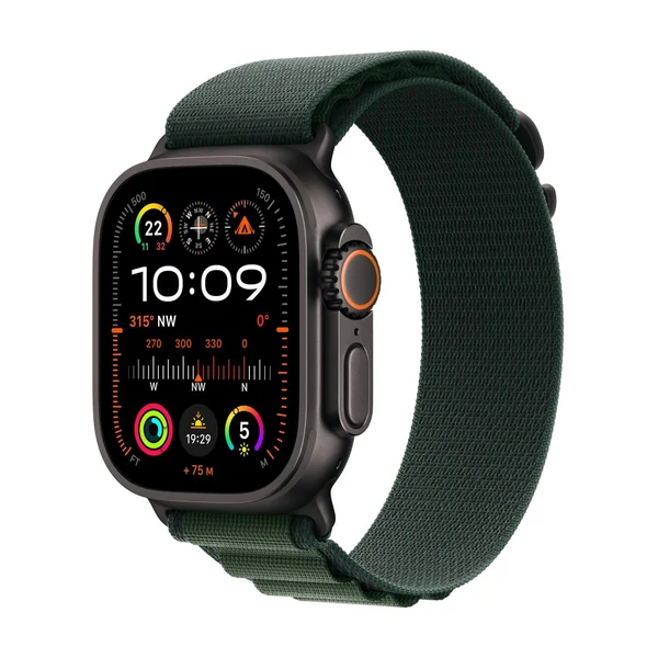 Apple Watch Ultra 2 LTE 49mm titántok, sötétzöld Alpesi szíj EU MX4R3