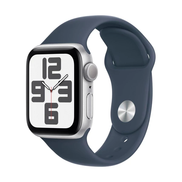 Apple Watch SE (2024) GPS 40mm ezüst alumínium tok, farmerkék sport szíj S/M EU MXEC3