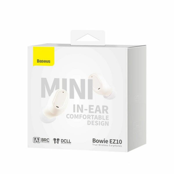 Baseus Bowie EZ10 vezeték nélküli fülhallgató, fehér EU (A00054300226-Z1)