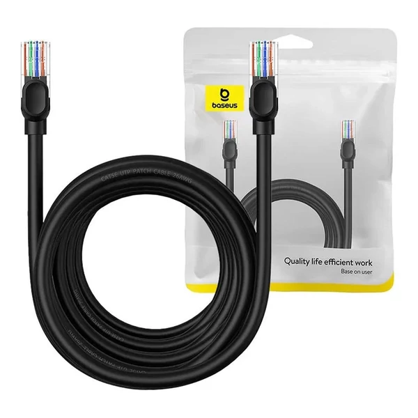Baseus hálózati kábel CAT5 RJ45 1 Gbps, 8m, fekete (B00133206111-06)