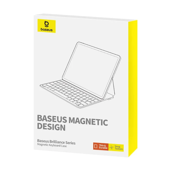 Baseus Brilliance iPad 10.2 (2019/2020/2021) tok BT 5.3 billentyűzettel (QWERTY), Type-C kábellel, fekete (P40112602111-01)