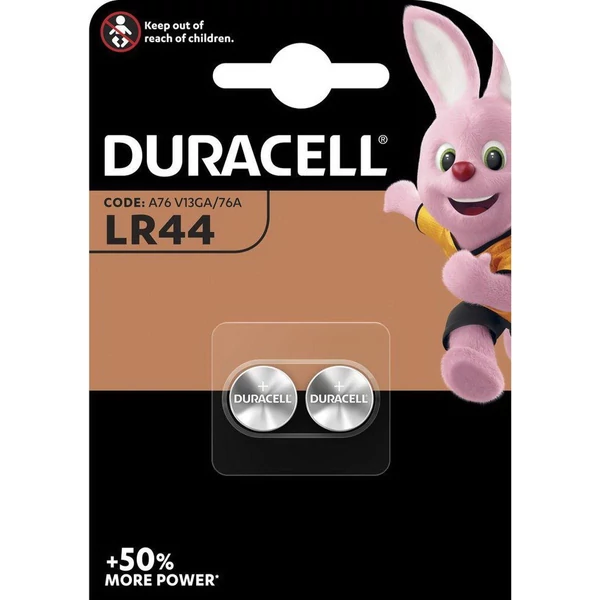 DURACELL (LR44) alkáli gombelem (2 elem/ csomag) 1.55V