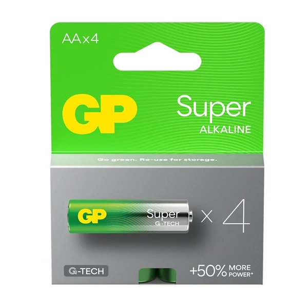 GP (AA) alkáli elem SUPER LR6/AA (4 elem / csomag) 1.5V