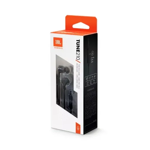 JBL Tune 210 Pure Bass Sound fülhallgató, fekete EU