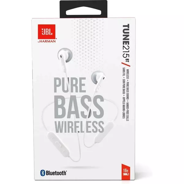 JBL Tune 215 Bluetooth vezeték nélküli fülhallgató, fehér EU