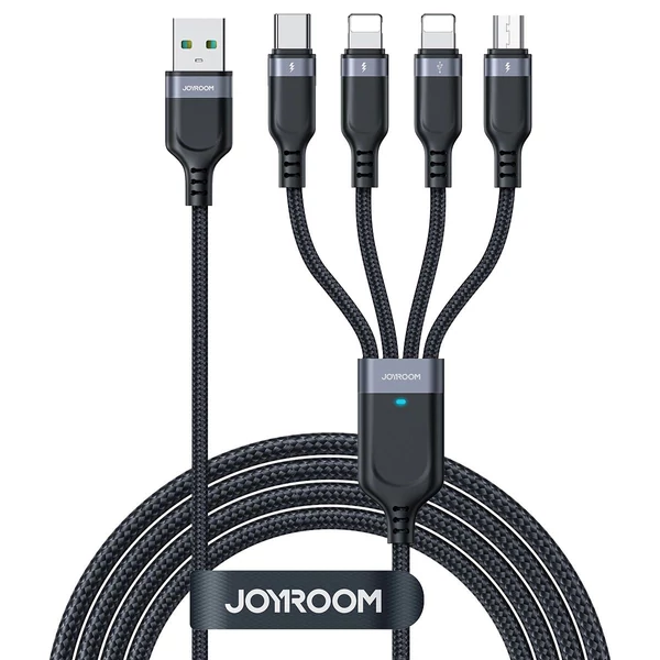 Joyroom 4 az 1-ben USB - Lightning/ Lightning/ Type-C/ Micro USB Kábel Multi-Color Series A18, 3.5A,